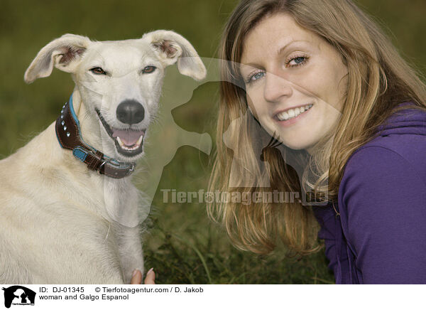 woman and Galgo Espanol / DJ-01345