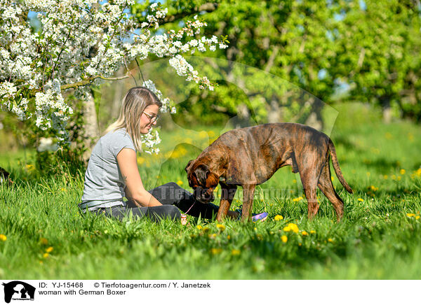 Frau mit Deutscher Boxer / woman with German Boxer / YJ-15468