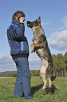 playing German Shepherd