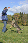 playing German Shepherd