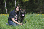 woman with German Shepherd