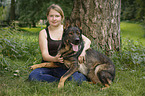 woman and German Shepherd GDR