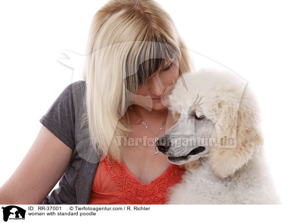 woman with standard poodle / RR-37001