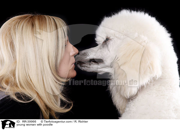 young woman with poodle / RR-39966