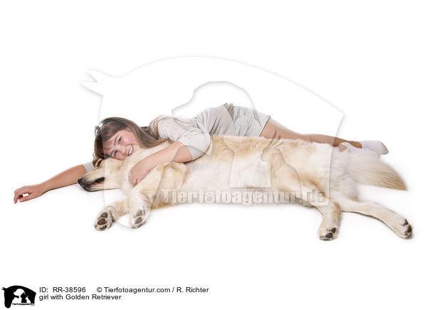 Mdchen mit Golden Retriever / girl with Golden Retriever / RR-38596