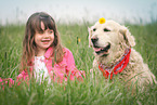 girl and Golden Retriever