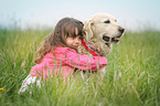 girl and Golden Retriever