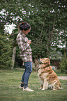 woman with Golden Retriever