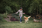 woman with Golden Retriever