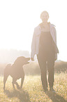 girl and Great Swiss Mountain Dog