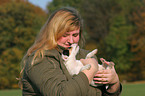 woman and Jack Russell Terrier Puppy