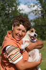 woman with Jack Russell Terrier