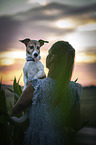 woman with Jack Russell Terrier