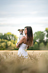 woman with Jack Russell Terrier