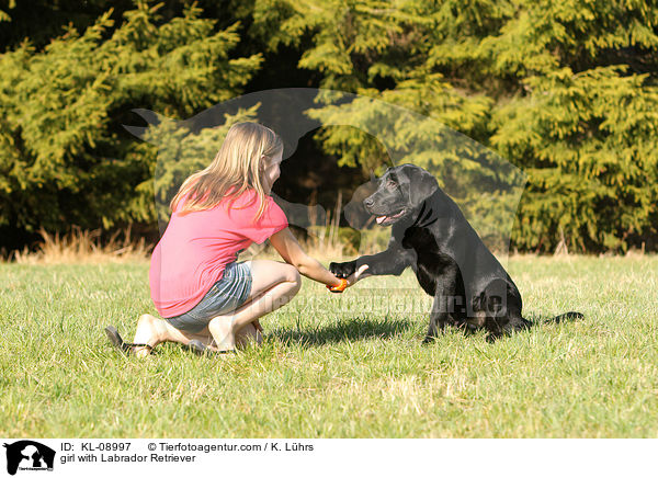 Mdchen mit Labrador Retriever / girl with Labrador Retriever / KL-08997