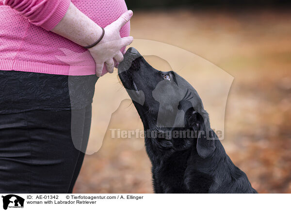 Frau mit Labrador Retriever / woman with Labrador Retriever / AE-01342