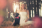 woman and Labrador Retriever