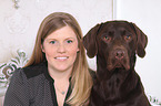 woman and Labrador Retriever