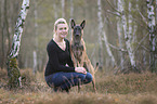 woman with Malinois