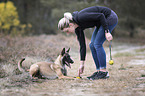 young woman with Malinois