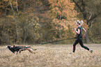 young woman with dogs