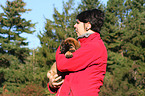 woman with Old English Mastiff Puppy