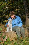 woman with Parson Russell Terrier