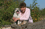 woman with Parson Russell Terrier