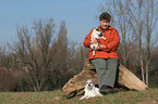 woman and Parson Russell Terrier