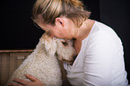 woman with Perro de Agua Espanol