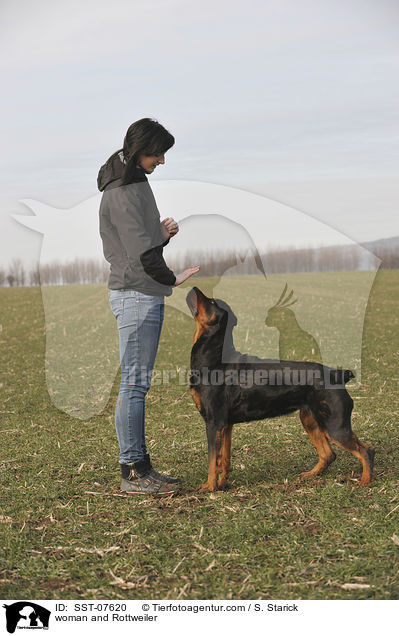 woman and Rottweiler / SST-07620