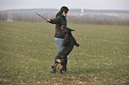 woman and Rottweiler