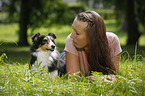 woman and Sheltie