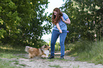 woman with Sheltie