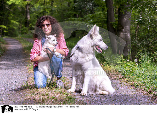 Frau mit 2 Hunden / woman with 2 Dogs / WS-08892