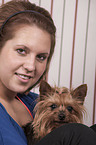 woman with Yorkshire Terrier