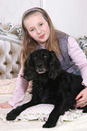 girl and Cocker-Spaniel-mongrel