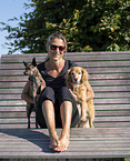 woman with 2 Dogs