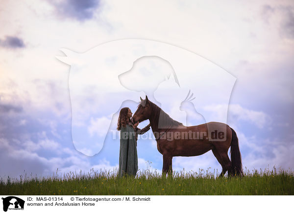 Frau und Andalusier / woman and Andalusian Horse / MAS-01314