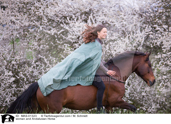 Frau und Andalusier / woman and Andalusian Horse / MAS-01323