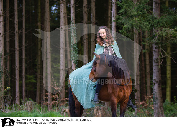 woman and Andalusian Horse / MAS-01324