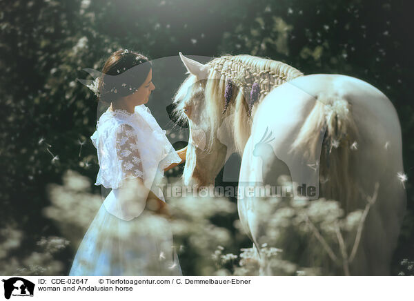 Frau und Andalusier / woman and Andalusian horse / CDE-02647