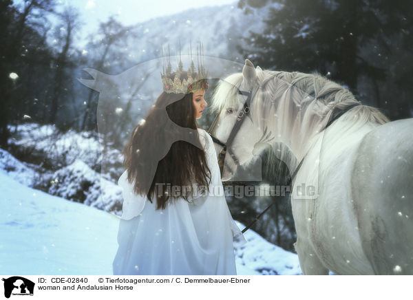 Frau und Andalusier / woman and Andalusian Horse / CDE-02840