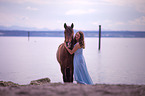 woman and Andalusian Horse