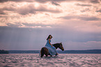 woman and Andalusian Horse