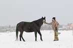 woman and Appaloosa