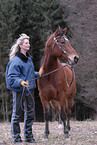 woman with Appaloosa