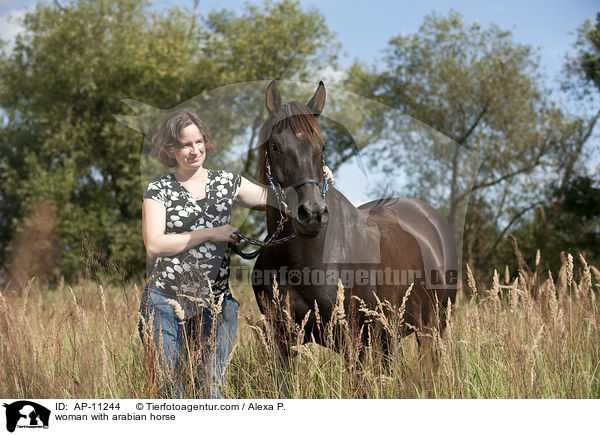 Frau mit Araber / woman with arabian horse / AP-11244