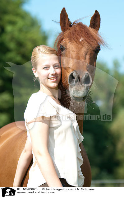 Frau und Araber / woman and arabian horse / NS-03825