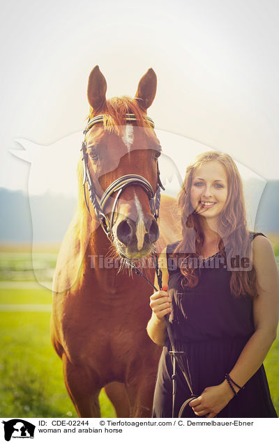 Frau und Araber / woman and arabian horse / CDE-02244